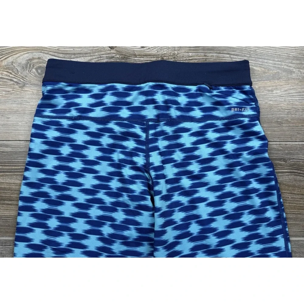 Nike Dri Fit Pants Leggings‎ Blue Run Fast Live Fearless Capri Cropped Size Med
